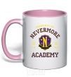 Mug with a colored handle Nevermore academy light-pink фото
