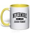 Mug with a colored handle Nevermore vermont yellow фото