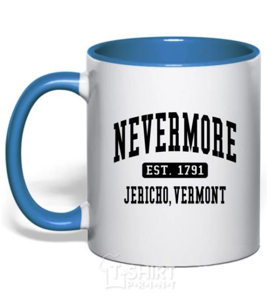 Mug with a colored handle Nevermore vermont royal-blue фото