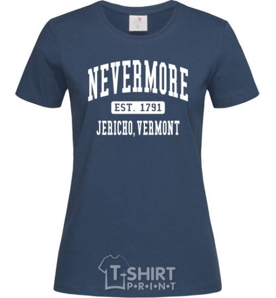 Women's T-shirt Nevermore vermont navy-blue фото