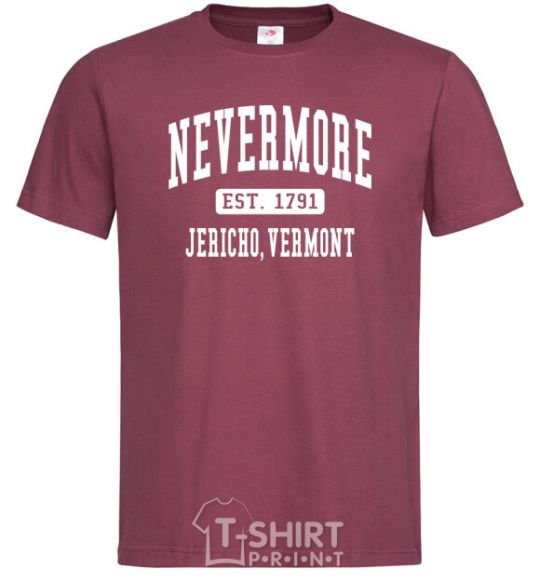 Мужская футболка Nevermore vermont Бордовый фото