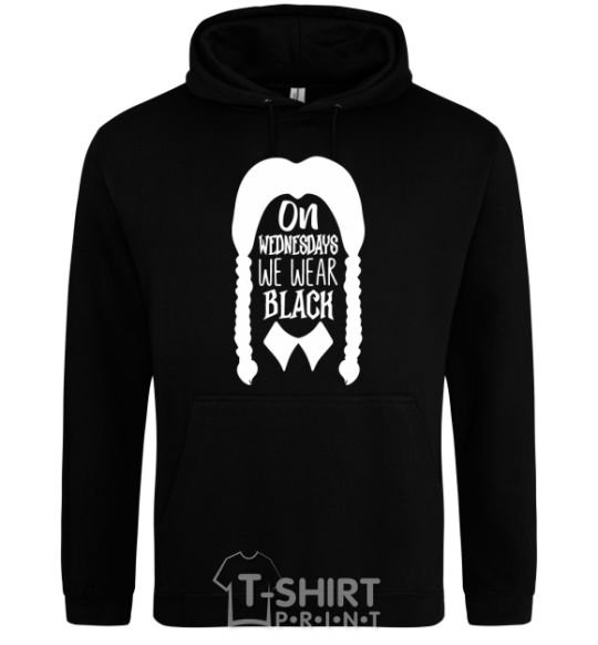 Men`s hoodie On wednesday we wear black black фото