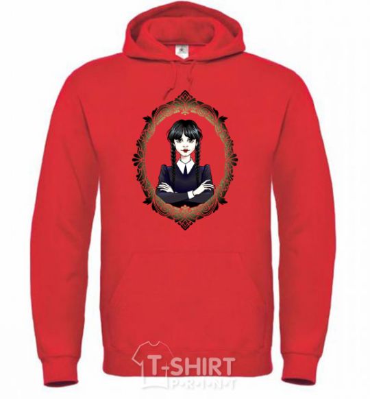 Men`s hoodie Wednesday frame bright-red фото