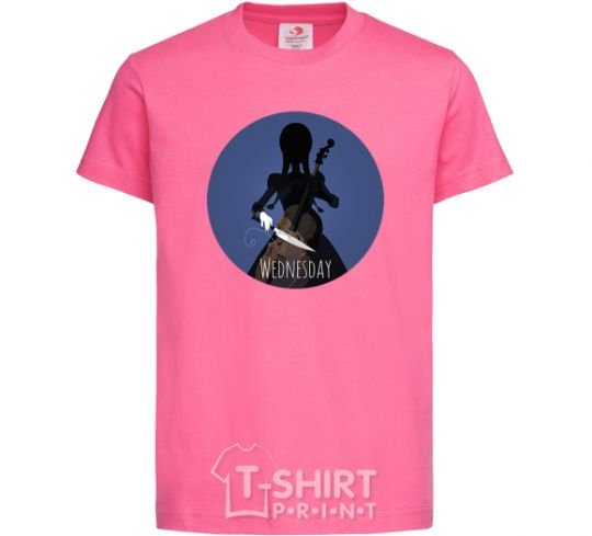 Детская футболка Wednesday у колі Ярко-розовый фото