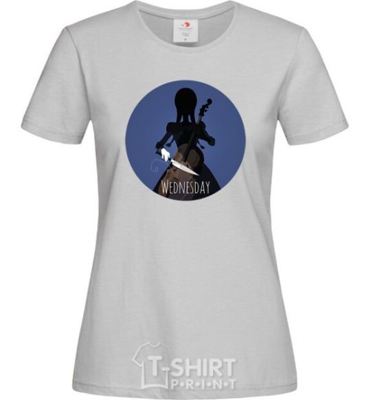 Women's T-shirt Wednesday in the circle grey фото