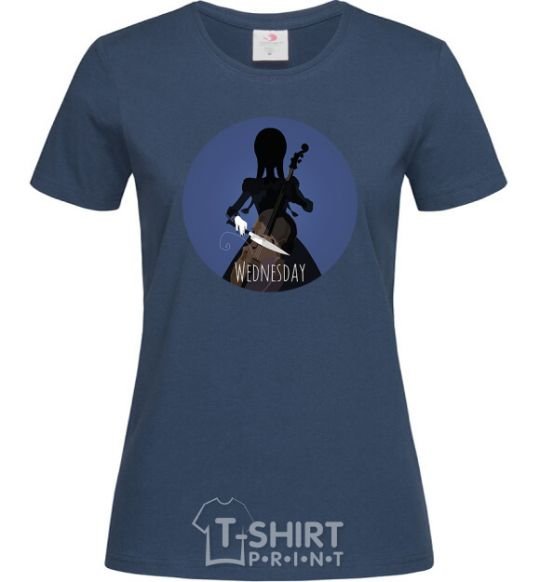 Women's T-shirt Wednesday in the circle navy-blue фото