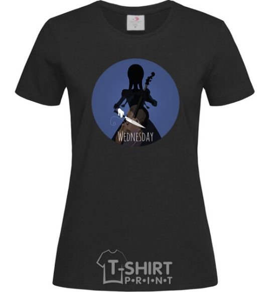 Women's T-shirt Wednesday in the circle black фото