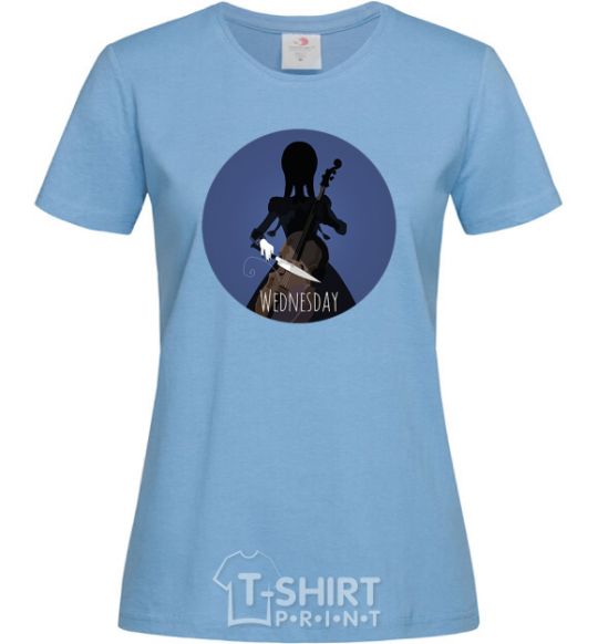 Women's T-shirt Wednesday in the circle sky-blue фото