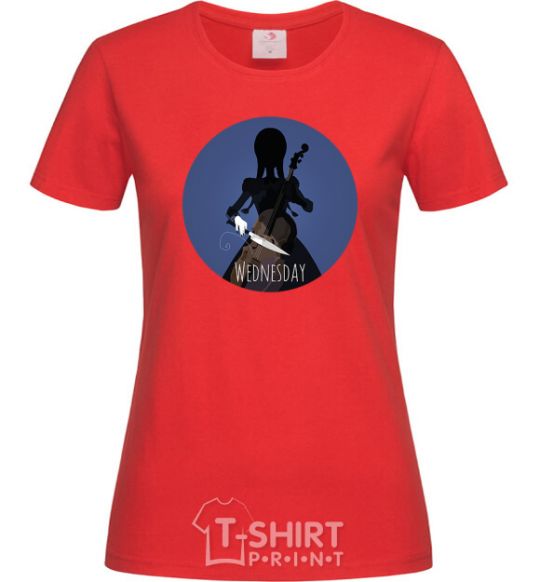 Women's T-shirt Wednesday in the circle red фото