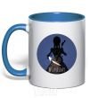 Mug with a colored handle Wednesday in the circle royal-blue фото