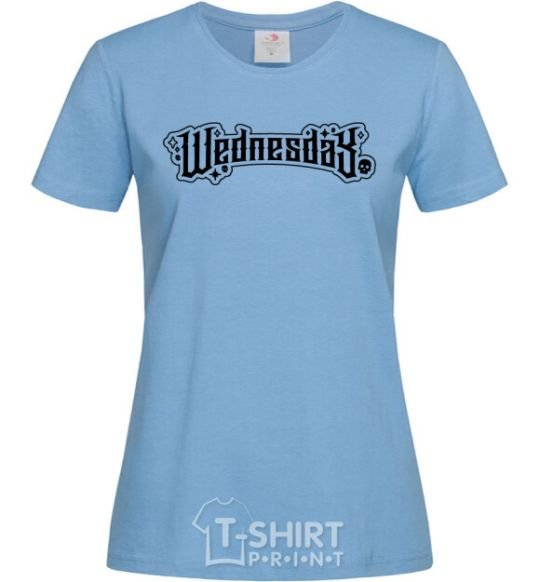 Women's T-shirt Wednesday series sky-blue фото