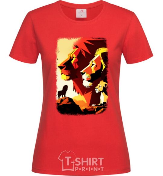 Women's T-shirt The Lion King red фото