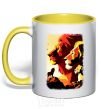 Mug with a colored handle The Lion King yellow фото