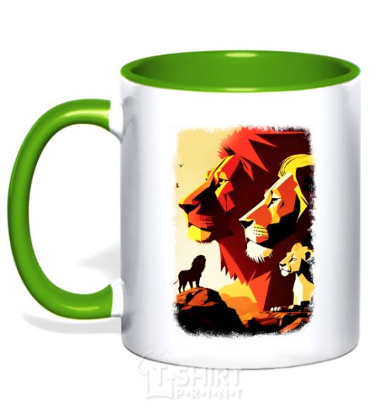 Mug with a colored handle The Lion King kelly-green фото