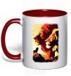 Mug with a colored handle The Lion King red фото