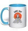 Mug with a colored handle King Leo Rafiki Chill Out sky-blue фото