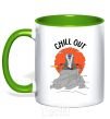 Mug with a colored handle King Leo Rafiki Chill Out kelly-green фото