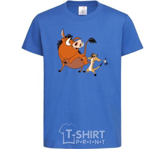 Kids T-shirt Timon and Pumba royal-blue фото