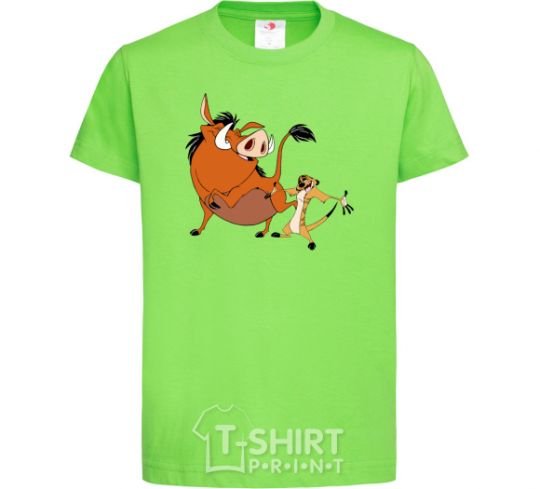 Kids T-shirt Timon and Pumba orchid-green фото