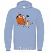 Men`s hoodie Timon and Pumba sky-blue фото