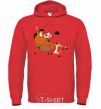 Men`s hoodie Timon and Pumba bright-red фото