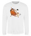 Sweatshirt Timon and Pumba White фото