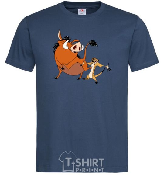 Men's T-Shirt Timon and Pumba navy-blue фото