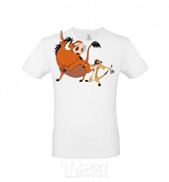 Men's T-Shirt Timon and Pumba White фото