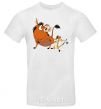 Men's T-Shirt Timon and Pumba White фото