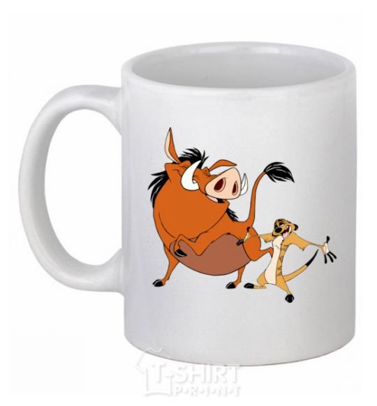 Ceramic mug Timon and Pumba White фото