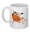 Ceramic mug Timon and Pumba White фото