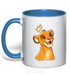 Mug with a colored handle Simba royal-blue фото