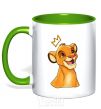 Mug with a colored handle Simba kelly-green фото