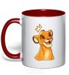 Mug with a colored handle Simba red фото
