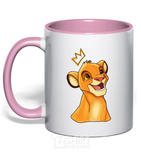 Mug with a colored handle Simba light-pink фото
