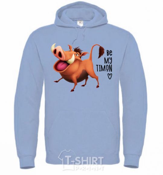 Men`s hoodie 3365 Pumbaa Be my Timon sky-blue фото