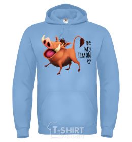 Men`s hoodie 3365 Pumbaa Be my Timon sky-blue фото