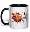 Mug with a colored handle 3365 Pumbaa Be my Timon black фото