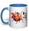 Mug with a colored handle 3365 Pumbaa Be my Timon royal-blue фото