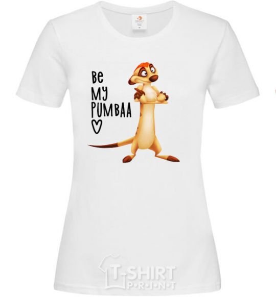 Women's T-shirt Тімон Be mine Pumbaa White фото