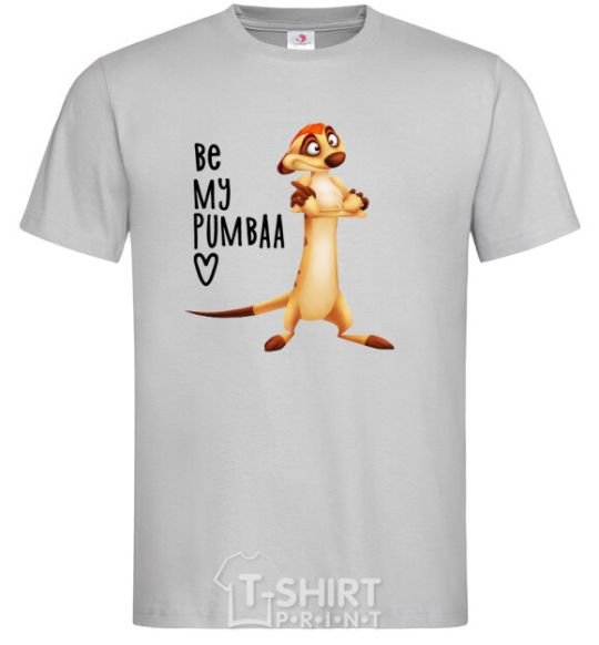 Men's T-Shirt Тімон Be mine Pumbaa grey фото