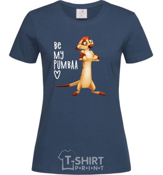 Women's T-shirt Тімон Be mine Pumbaa navy-blue фото