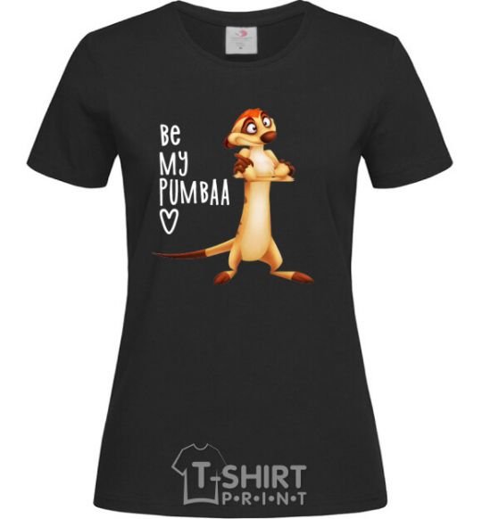 Women's T-shirt Тімон Be mine Pumbaa black фото