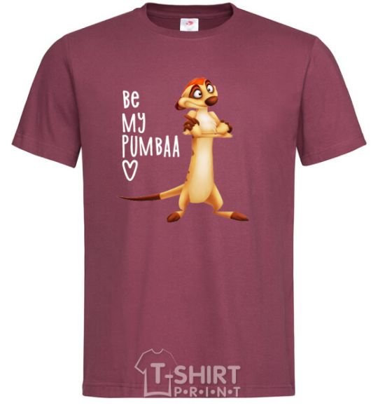 Men's T-Shirt Тімон Be mine Pumbaa burgundy фото