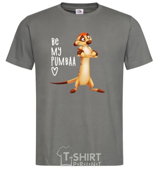 Men's T-Shirt Тімон Be mine Pumbaa dark-grey фото