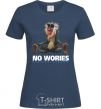 Women's T-shirt Rafiki no wories hakuna matata navy-blue фото