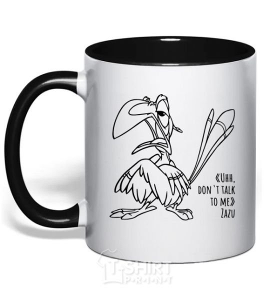 Mug with a colored handle Zazu dont talk to me black фото