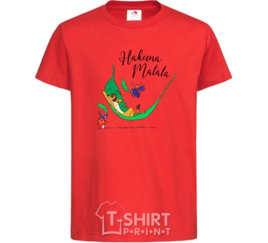 Kids T-shirt Hakuna Matata red фото