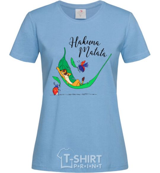 Women's T-shirt Hakuna Matata sky-blue фото