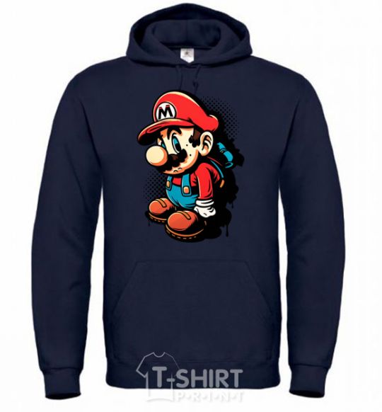 Men`s hoodie Super Mario navy-blue фото